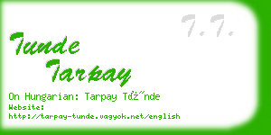 tunde tarpay business card